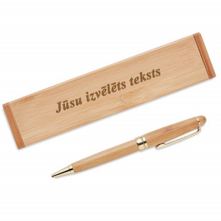 Bambusa pildspalva ar kastīti "ETNA" ar Jūsu izvēlētu tekstu