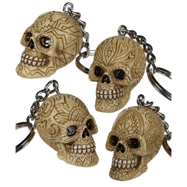 Atslēgu piekariņš "Galvaskauss ar ornamentiem"