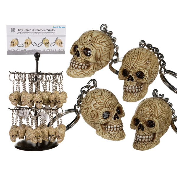 Atslēgu piekariņš "Galvaskauss ar ornamentiem"