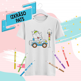 Bērnu t-krekls "Izkrāso pats! Mašīnīte"