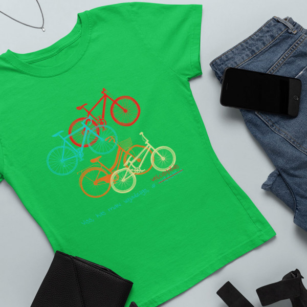 Sieviešu T-krekls "Viss, kas man vajadzīgs, ir velosipēds"