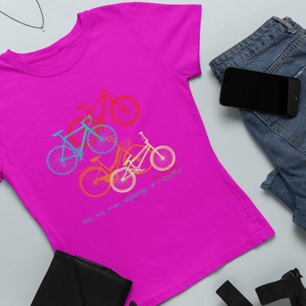 Sieviešu T-krekls "Viss, kas man vajadzīgs, ir velosipēds"