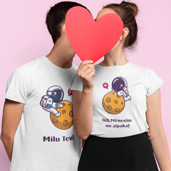 T-kreklu komplekts "Mīlu līdz Mēnesim un atpakaļ"