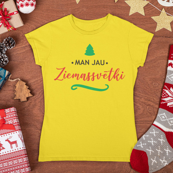 Sieviešu T-krekls "Man jau Ziemassvētki"