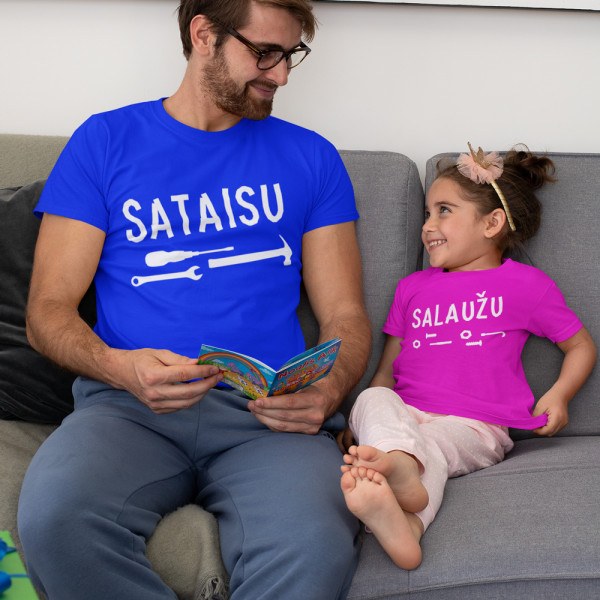 T-kreklu komplekts tētim un bērnam "Sataisu - salauzu
