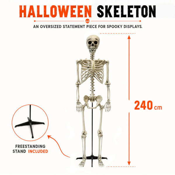 Milzīga XXL dekorācija "Skelets" (240cm)