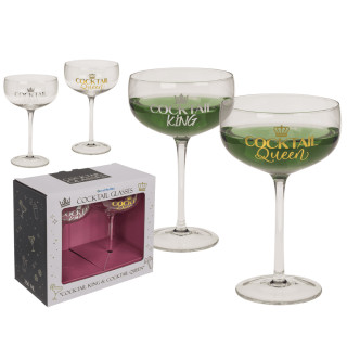 Kokteiļu glāžu komplekts "Cocktail King & Queen"