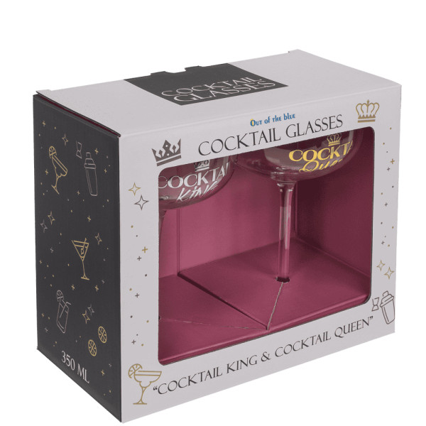 Kokteiļu glāžu komplekts "Cocktail King & Queen"