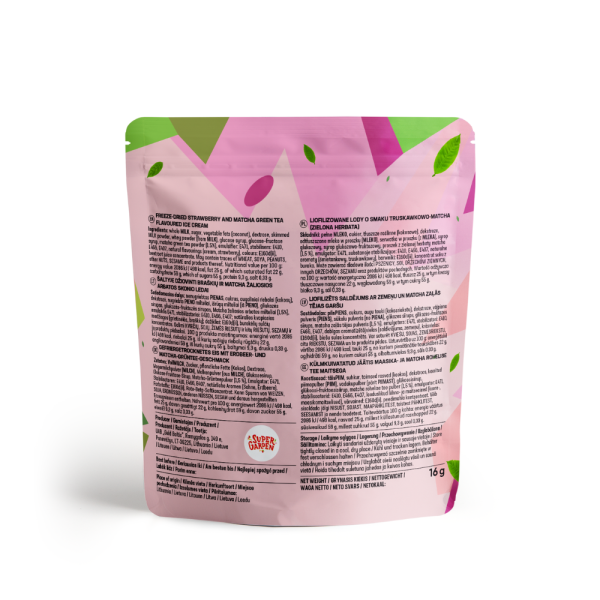 STAR CANDIES liofilizēts Matcha un zemeņu garšas saldējums, 16g