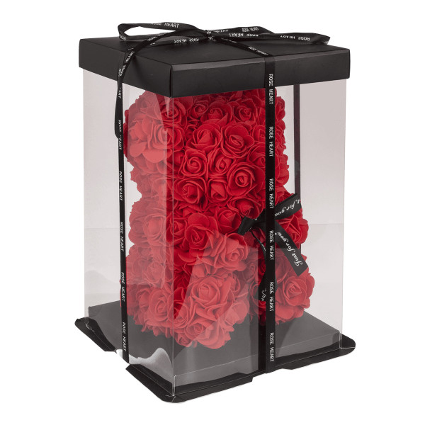 Lācītis no rozēm, sarkans (25 cm)