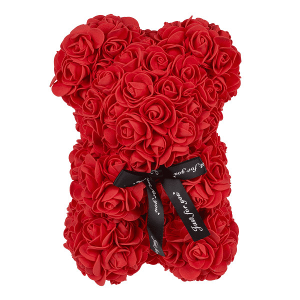 Lācītis no rozēm, sarkans (25 cm)