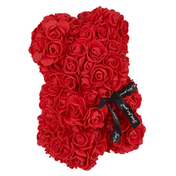 Lācītis no rozēm, sarkans (25 cm)