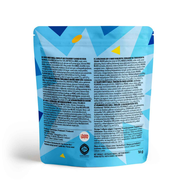 STAR CANDIES liofilizēts saldējums NEAPOLITAN (vaniļa, šokolāde, zemenes), 16g