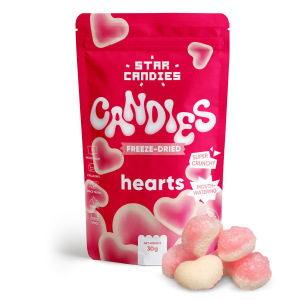 STAR CANDIES liofilizētas konfektes "Hearts", 30g.