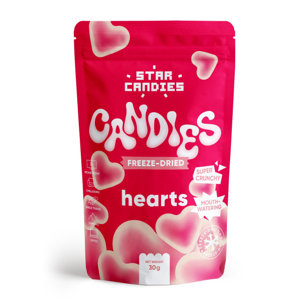 STAR CANDIES liofilizētas konfektes "Hearts", 30g.