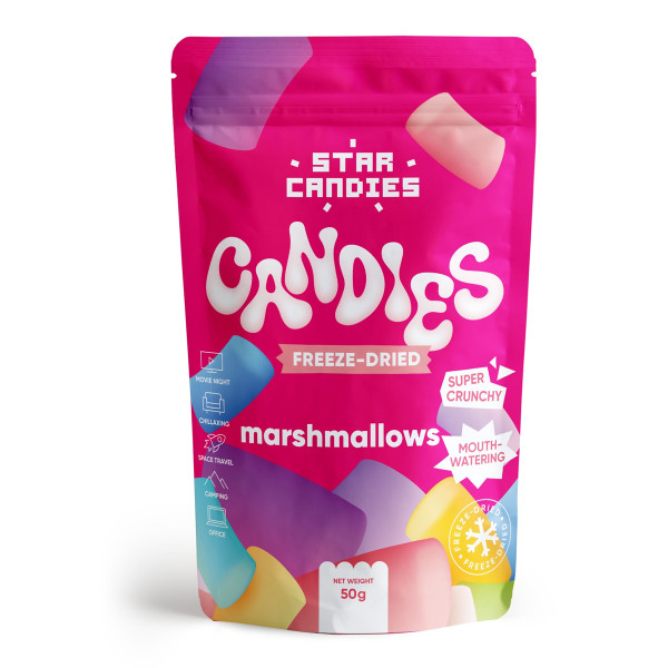 STAR CANDIES liofilizēti zefīri "Marshmallows", 50g.