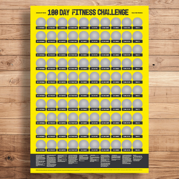 Nokasāms plakāts "100 days of fitness"
