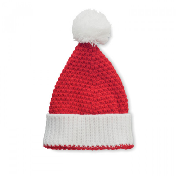 Adīta ziemas sarkanā cepure "Auriga"