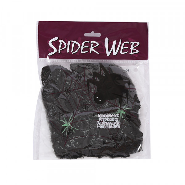 Zirnekļa tīkls ar zirnekļiem, melns (60g.)