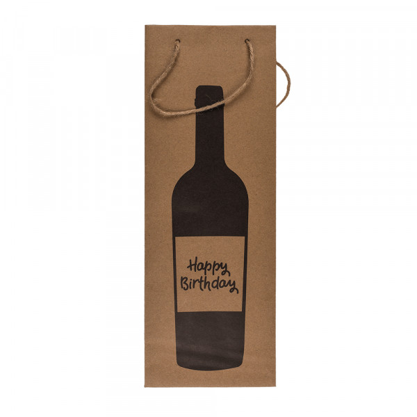 Krepapīra dāvanu maisiņš pudelei "Vīna laiks" (35x9x9cm)