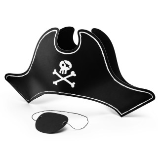 Pirātu cepure un acs aizsegs