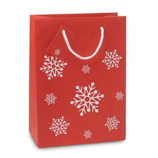 Papīra dāvanu maisiņš "Sniegpārsla" (30x11x22 cm)