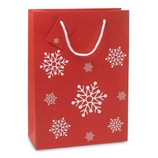 Papīra dāvanu maisiņš "Sniegpārsla" (36x11x26 cm)