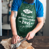 Kokvilnas priekšauts "Īsti vīri gatavo zivis"