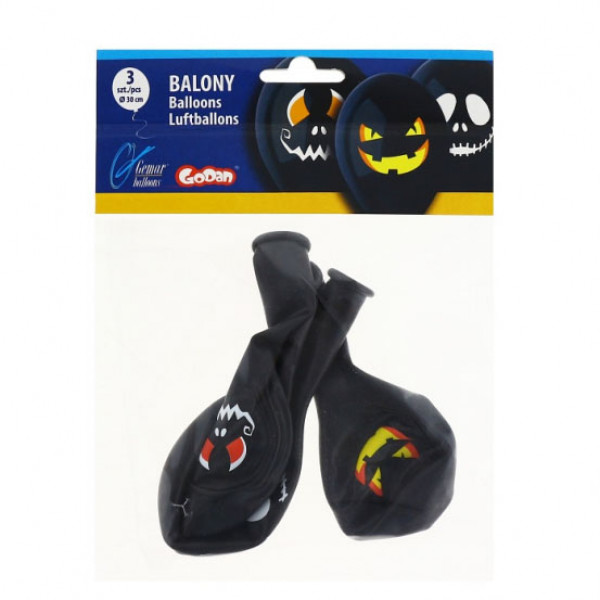 Premium baloni "Helovīna sejas" (3gab.)