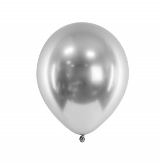 Spīdīgi sudraba baloni (10 gab.)