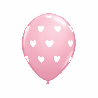 Rozā baloni "Sirdis" (6gab.)