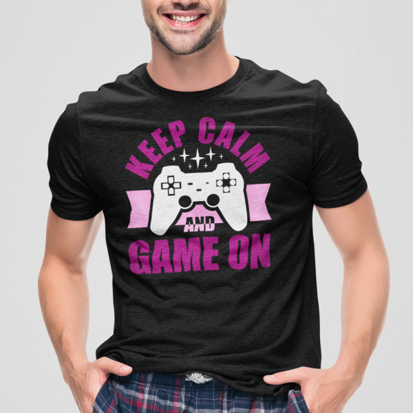 T-krekls "Keep calm and game on"