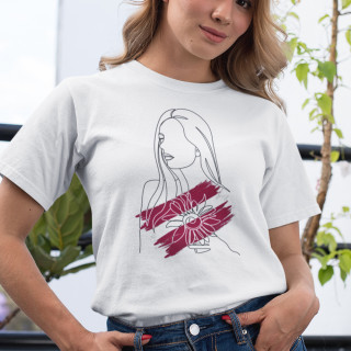 Sieviešu t-krekls "Saulespuķe un latviete"