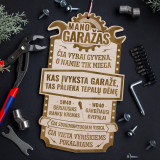 Gravēts koka dekors "Mana garāža"