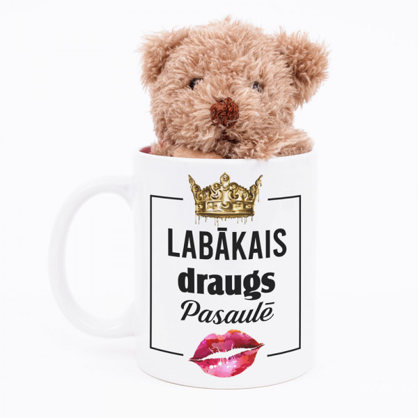 Lācītis un krūzīšu komplekts "Labākais draugs pasaulē"