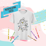 Bērnu T-krekls "Izkrāso pats! Pingvīns"