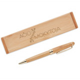 Bambusa pildspalva ar kastīti "Paldies, Skolotāj!"