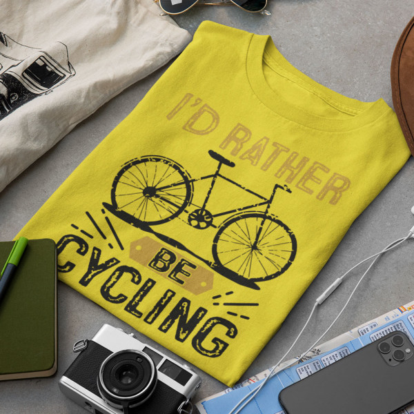 T-krekls "I'd rather be cycling"