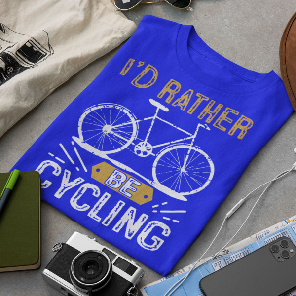 T-krekls "I'd rather be cycling"