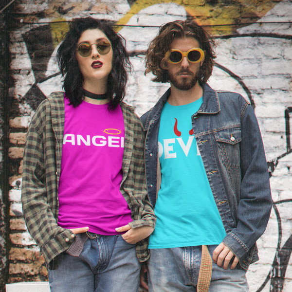T-kreklu komplekts "Angel and Devil"