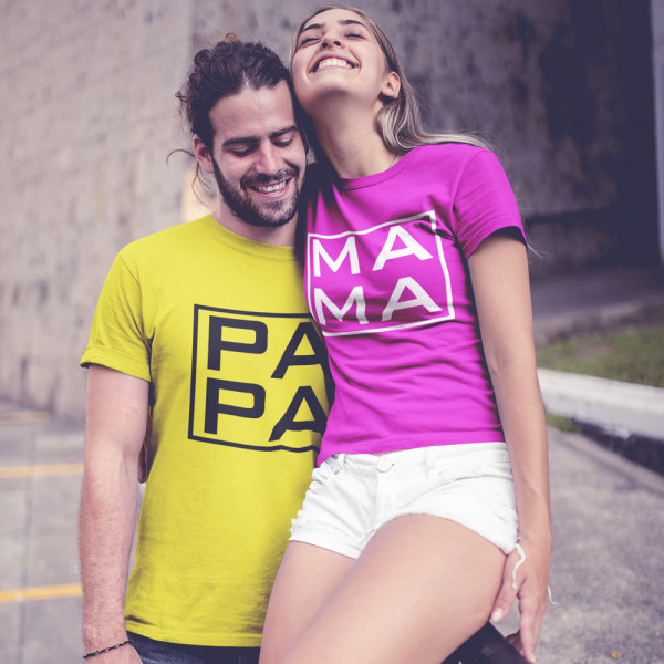 T-kreklu komplekts "MAMA and PAPA"