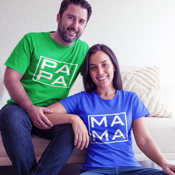 T-kreklu komplekts "MAMA and PAPA"