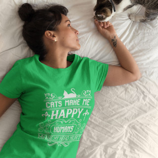 Sieviešu t-krekls "Cats make me happy"