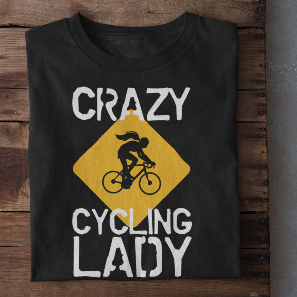 Sieviešu t-krekls "Crazy cycling lady"