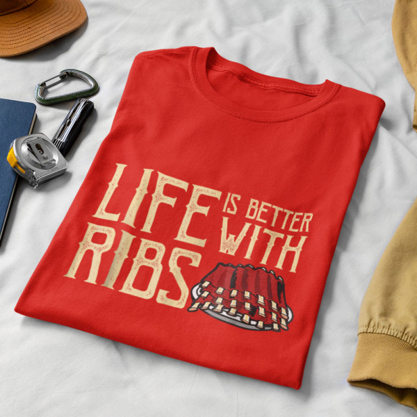 T-krekls "Life is better with ribs"