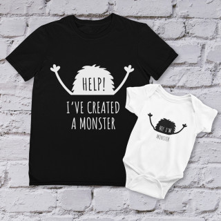 T-kreklu komplekts "Es radīju monstru"