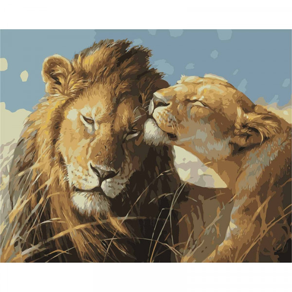 Gleznošanas komplekts pēc numuriem "Lauvas" (40x50cm) 