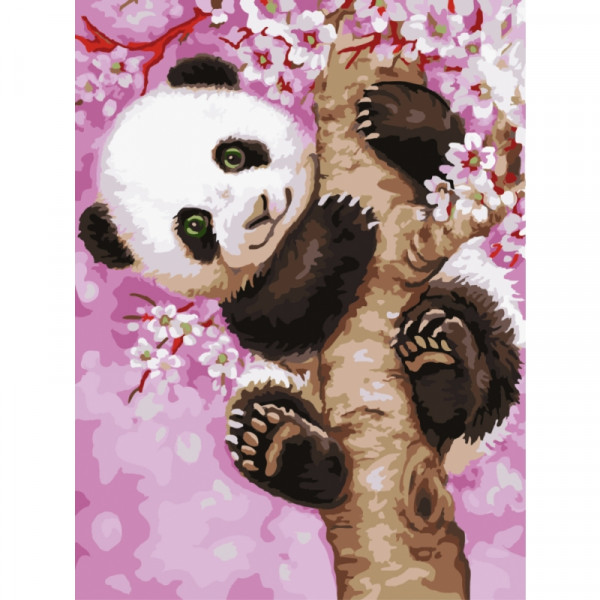 Gleznošanas komplekts pēc numuriem "Smaga panda" (30x40cm) 