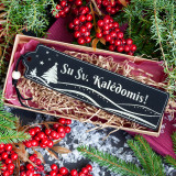 Grāmatzīme ar gravējumu "Priecīgus Ziemassvētkus"