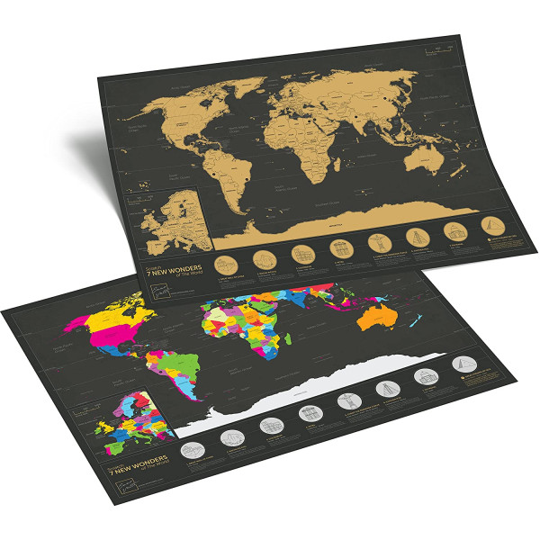 Nokasāmā Enno Vatti pasaules karte "7 pasaules brīnumi" (A3)